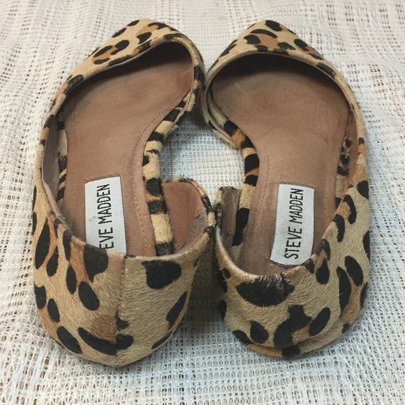 Steve Madden Elusion Calf Hair Leopard Flats - Picture 3 of 6